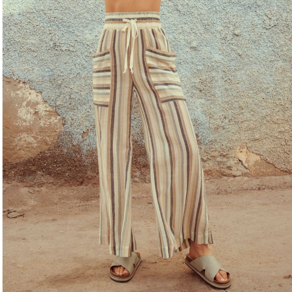 Free People Jones Beach Wide Leg Striped Pants *XS* NEVER WORN, Tags attached